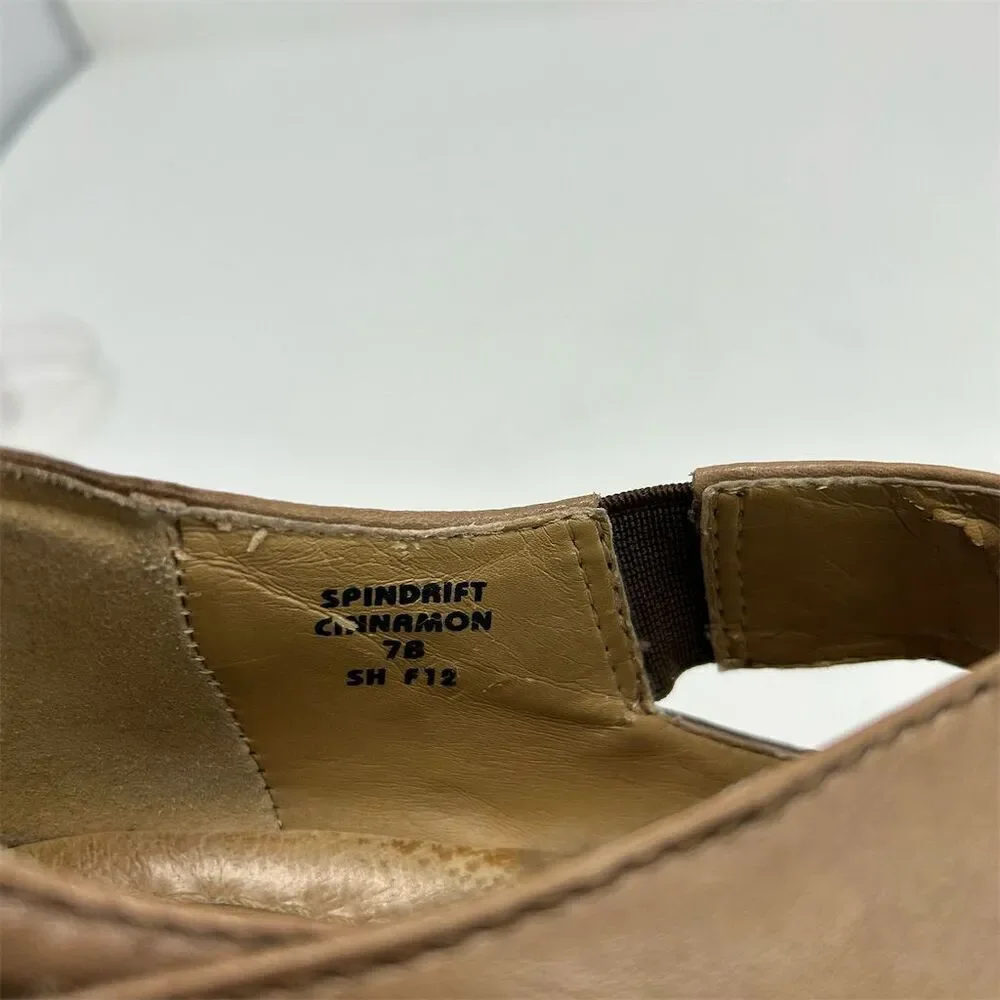 Earth Women's Mary Jane Wedge Shoes Brown Leather Size 7 Casual Comfort